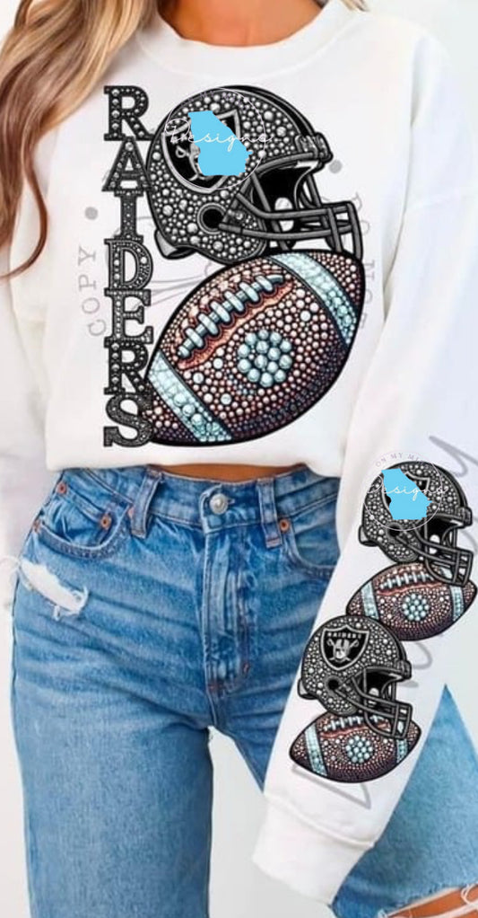 Raiders football graphic tee