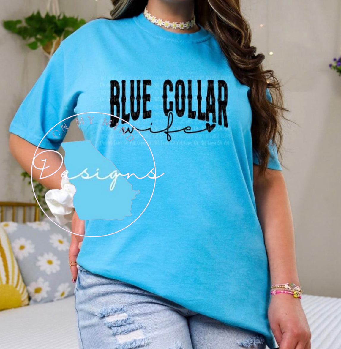 Blue collar wife graphic tee