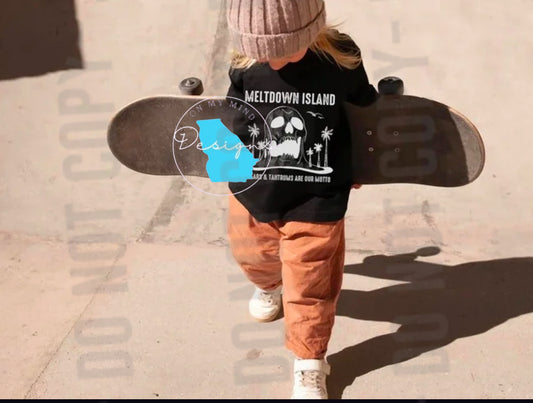 Meltdown Island kids graphic tee