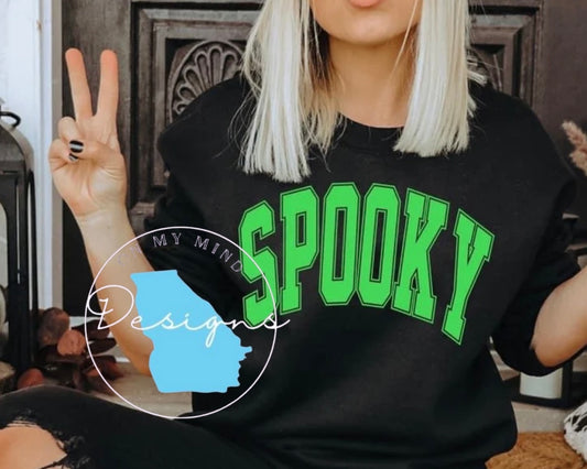 Spooky (green) graphic crewneck