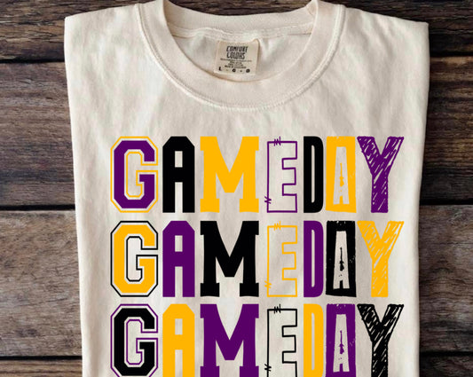 Game day (purple) graphic t-shirt