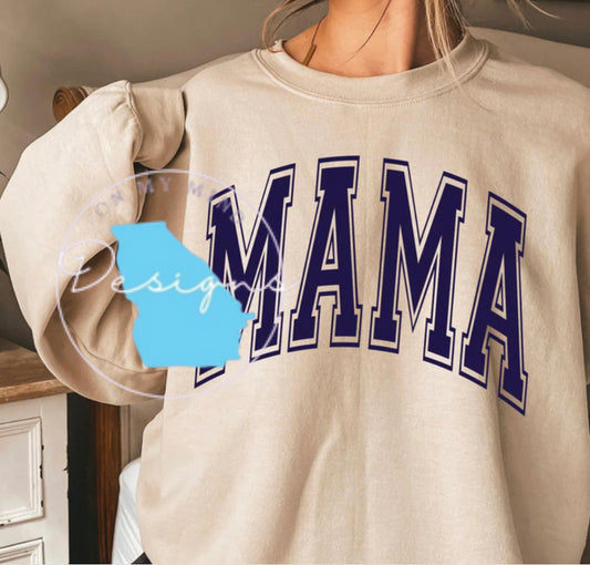 Mama (navy lettering) crewneck