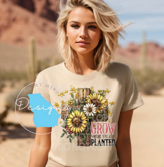 Grow where you are planted graphic tee
