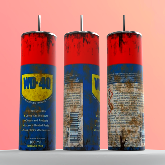 Funny inspired WD 40 20oz tumbler cup (not actual wd-40)
