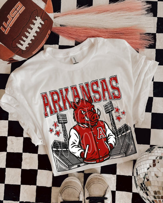 Arkansas  retro Varsity letterman Graphic tee