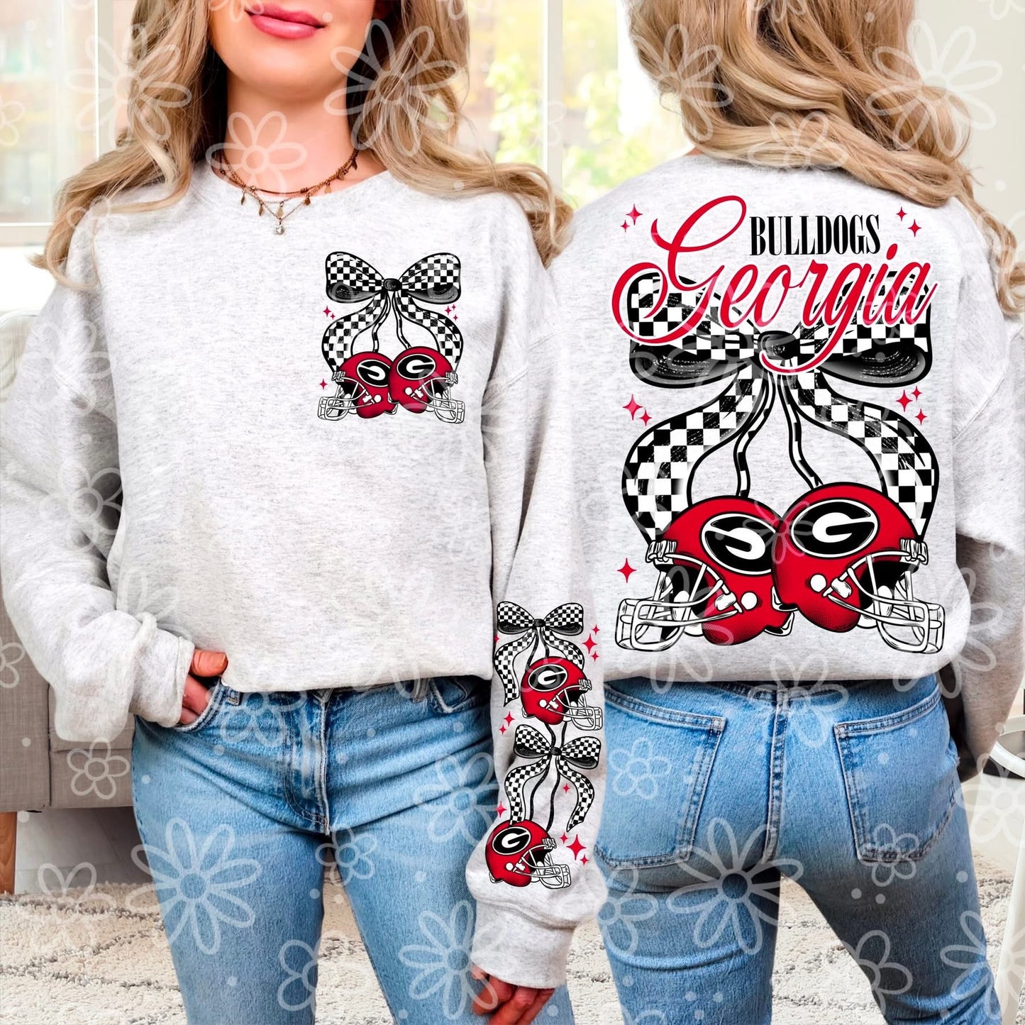 Georgia cherry  graphic open bottom sweat pants