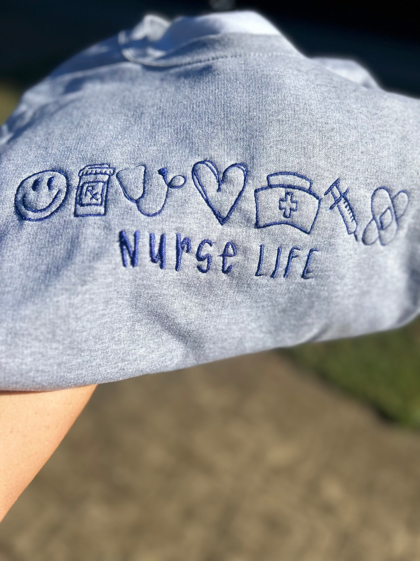 Nurse life icon embroidered t-shirt